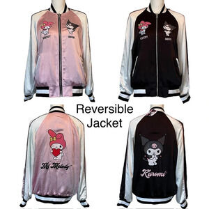 Hello Kitty And Friends x Forever 21 Reversible Pink & Black Small Bomber Jacket